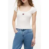 Tommy Hilfiger Shirt 'Tommy Badge Slim' navy / rood / wit