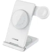 NILLKIN , 3-in-1 MagSafe oplader voor smartphone, horloge en TWS-oordopjes, wit