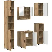 vidaXL Badkamermeubel Set 5 st Artisanaal eiken 61 x 35 x 64 cm