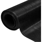 vidaXL Vloermat met fijne rib Zwart 1 x 2 m Rubber