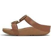 FitFlop Fino marbled-stone h-bar slides