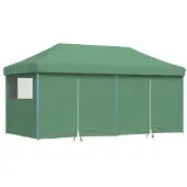 vidaXL Partytent inklapbaar pop-up met 4 zijwanden groen