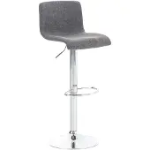 CLP Barkruk Hover met stoffen bekleding | Kleur: lichtgrijs. Materiaal: metalen frame met chroomlook