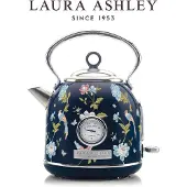 Laura Ashley Elektrische Waterkoker 1,7L 3000W - Temperatuurmeter - Roestvrij staal - Draadloos - Elveden Navy