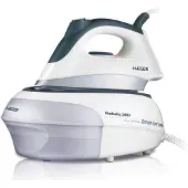 Haeger SS-24S.005A, stoomstrijkijzer, roestvrijstalen strijkzool, zwart, wit, 80 g/min, 0,9 liter, 2400 W