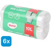 Dumil 6 x 60 stuks Pedaalemmerzakje - 10 liter - 360 stuks