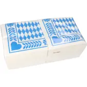 Papstar 250 Servetten 3-laags 1/4 vouw 33 cm x 33 cm Beiers blauw