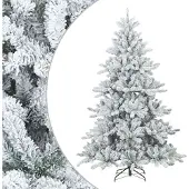 vidaXL Moderne Kunstmatige Gehingde Kerstboom met Sneeuw en Vilt Wit