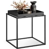 TecTake - Bijzettafel Cambridge 40x40x44cm - zwart - 404180