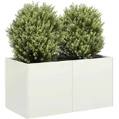 vidaXL Plantenbak 80x40x40 cm koudgewalst staal wit
