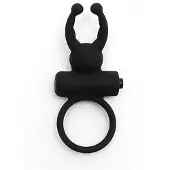 Rimba - Rome - Vibrerende Cockring Met clitoris stimulatie - Zwart