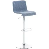 CLP Barkruk Hover met stoffen bekleding | Kleur: blauw. Materiaal: metalen frame met chroomlook