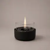 Tenderflame Café 18 Tafelhaard - Natural Concrete Zwart - 3 Lonten - Tenderfuel - Bio-Ethanol Alternatief - Rookvrij en geurarm