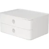 HAN Ladebox Allison Smart-Box, 2 laden met scheidingswanden, kabelhouder, stapelbaar, ABS-kunststof, wit