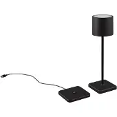 TRIO REALITY FERNANDEZ - Tafellamp - Zwart mat - incl. 1x SMD 1,5W - set van 6 - incl. Laadstation - Oplaadbaar - Snoerloos - Buitenverlichting - IP54