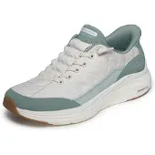 SKECHERS Dames Slip-Ins sneakers: Contour Foam - Cozy Fit wit, groen (37), Stof, Plat, Veters, Casual 150404