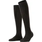 Falke Sensitive Berlin drukvrije comfort tailleband wol katoen kniekousen dames zwart - maat 35-38