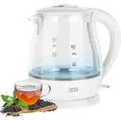 Teesa TSA1030 - Draadloze elektrische waterkoker, 1,0 liter, wit/glas