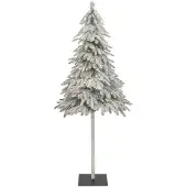 vidaXL Kunstkerstboom Sneeuw Gevlokt met LED Licht Groen en Wit 210 cm
