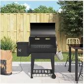 vidaXL Pelletbarbecue met bodemplaat 94 cm ijzer zwart