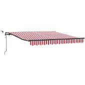 vidaXL Uitschuifbare luifel Rood en Wit 350 x 250 cm Polyester