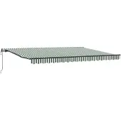 vidaXL Uitschuifbare luifel Groen en Wit 450 × 300 cm