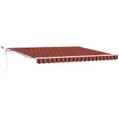 vidaXL Uitschuifbare luifel Oranje en Bruin 400 × 300 cm Polyester