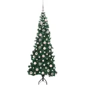 vidaXL Hoek Kunstkerstboom Groen 180 cm PVC en Metalen