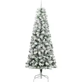 vidaXL Kunstmatige Hinged Kerstboom 300 LED's Groen en Wit 240 cm