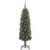 vidaXL Kunstkerstboom Groen 150 cm PVC en Staal en Kunststof