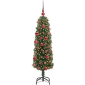 vidaXL Kunstkerstboom Groen 150 cm PVC en Staal en Kunststof
