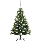 vidaXL Kunstmatige Gehingde Kerstboom 150 LEDs Groen 120 cm PVC en PE
