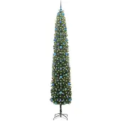 vidaXL Kunstkerstboom Groen 270 cm PVC en Staal en Kunststof