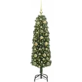 vidaXL Kunstkerstboom Groen 150 cm PVC en Staal en Kunststof