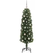 vidaXL Kunstkerstboom Groen 150 cm PVC en Staal en Kunststof