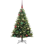 vidaXL Kunstmatige Gehingde Kerstboom 150 LEDs Groen 120 cm PVC en PE