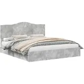 vidaXL Opbergbed met lade Beton Grijs 200 x 200 cm Bewerkt hout