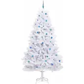 vidaXL Kunstmatige Hinged Kerstboom Wit 270 cm PVC en Staal