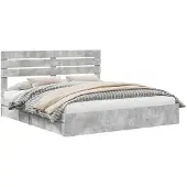 vidaXL Opbergbed met lade Beton Grijs 180 x 200 cm Bewerkt hout