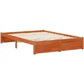 vidaXL Bedframe met plank met opslag 2 st Wasbruin Massief vurenhout