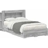 vidaXL Bedombouw met opslag Grijs Sonoma 120 x 190 cm Bewerkt hout