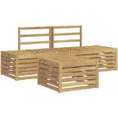 vidaXL Buiten bank set 4 Stuk Wit Massief Acacia Hout