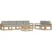 vidaXL Buiten bank set 6 st Wit en Lichtgrijs