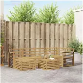 vidaXL Buiten bank set 7 st Wit Polyester