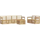 vidaXL Buiten bank set 7 st Wit Massief Acacia Hout