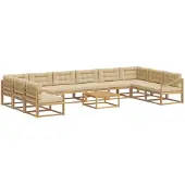 vidaXL Tuinset met 11 delen, wit en beige