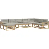 vidaXL Buiten bank set 8 st Wit en Lichtgrijs
