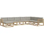 vidaXL Buiten bank set 8 st Wit en Lichtgrijs