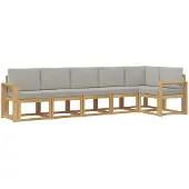 vidaXL Buiten bank set 6 st Wit en Lichtgrijs