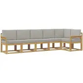 vidaXL Buiten bank set 6 st Wit en Lichtgrijs